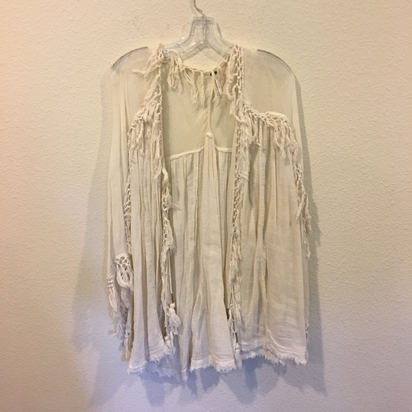 Free People Sweaters - Free People cream fringe sweater Free People Sweaters - Free People cream fringe sweater